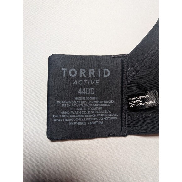 Torrid Active Plus 44DD Black Mid Impact Underwire Sports Bra Wide Band Adjust - Picture 12 of 12